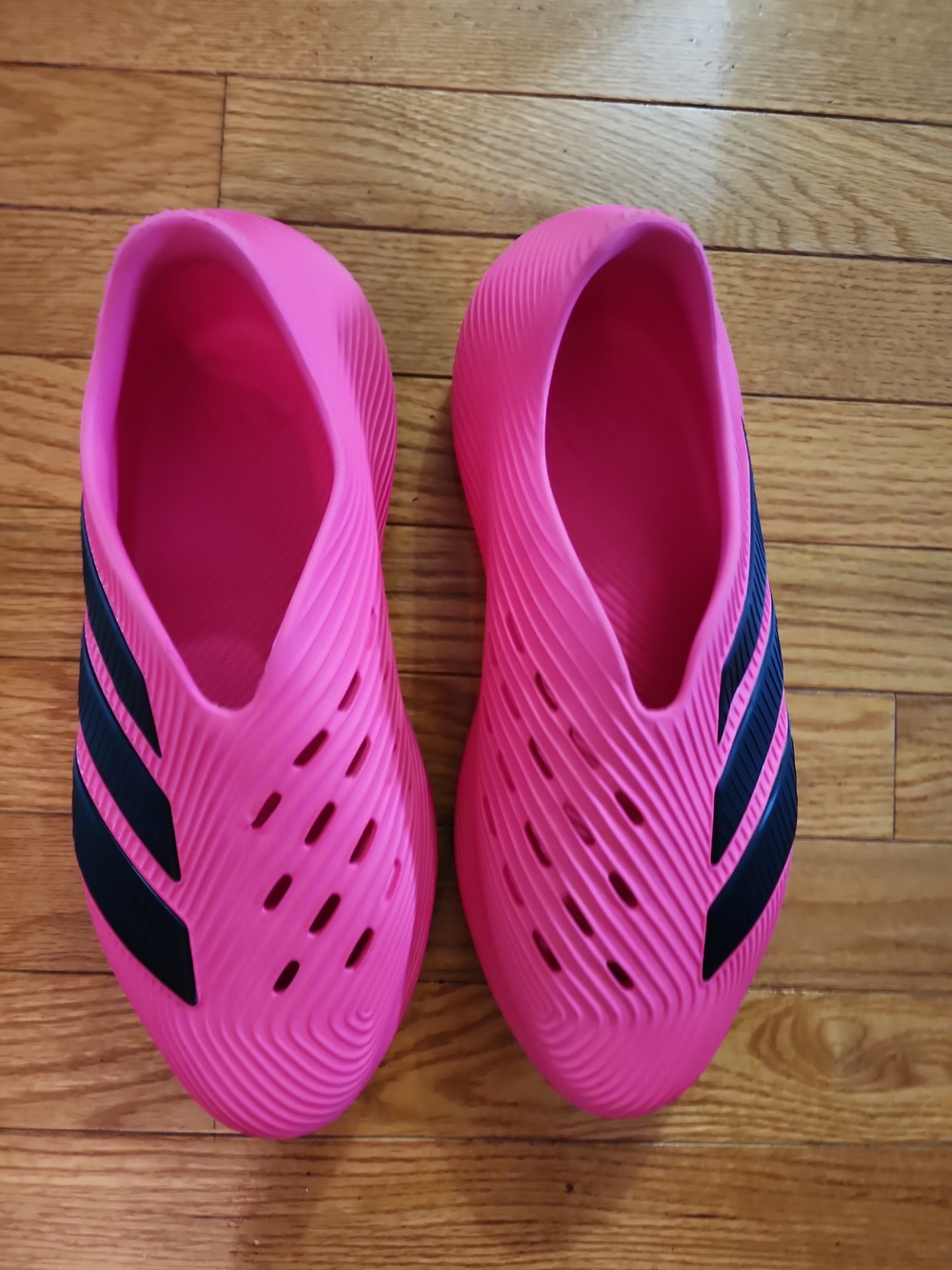 Adidas Purechill Men's Hot Pink Slip-On  Shoes with Black Stripes